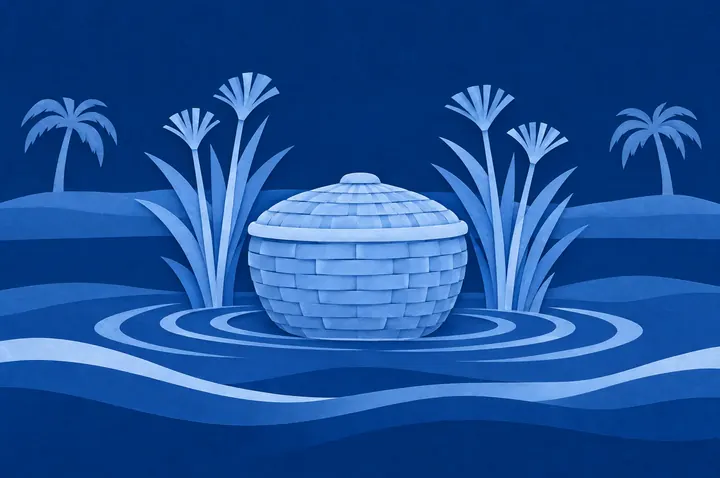 Illustration: Moshe in the Basket