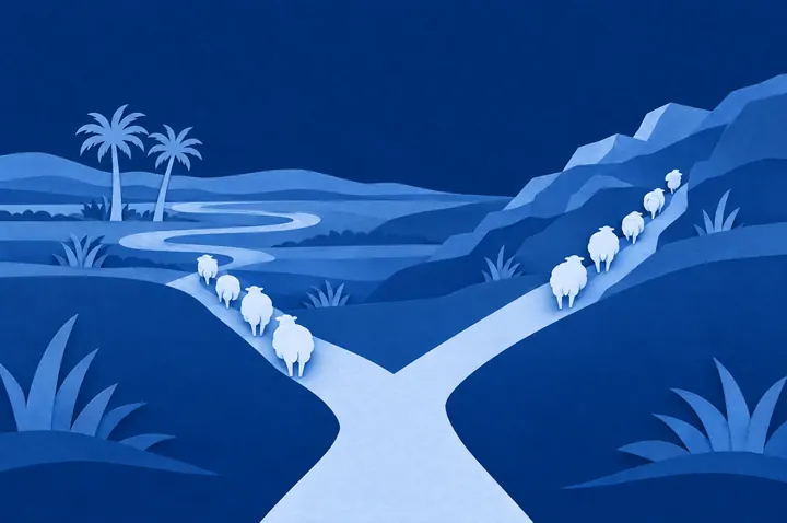 Illustration: Avram and Lot Part Ways