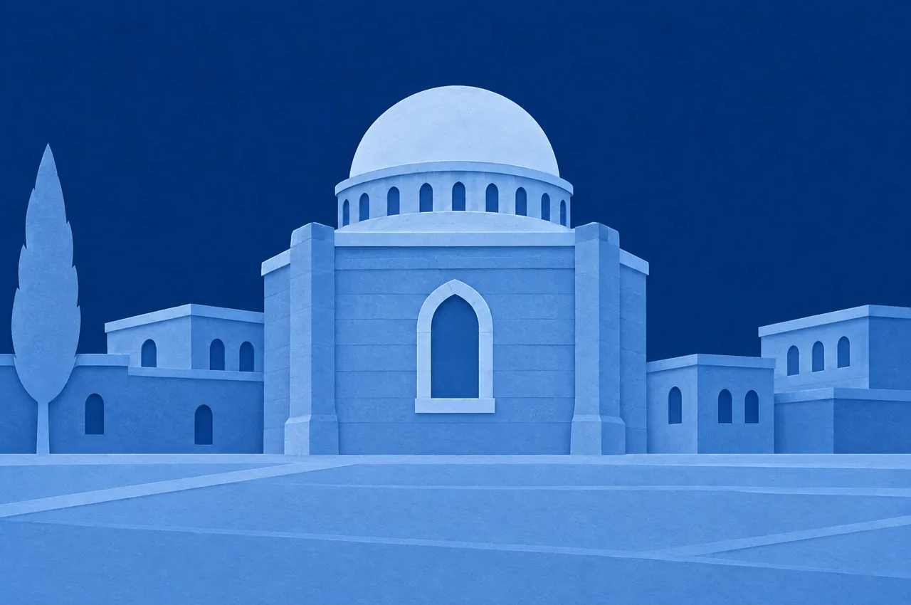 The Jewish Quarter, Old City in blue cut paper.