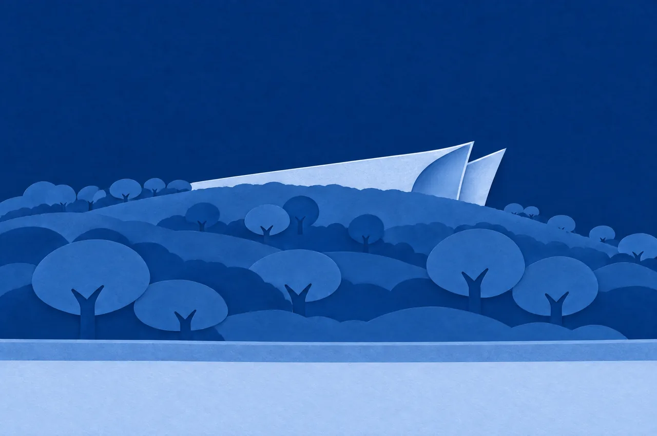 Yad Vashem in blue cut paper.