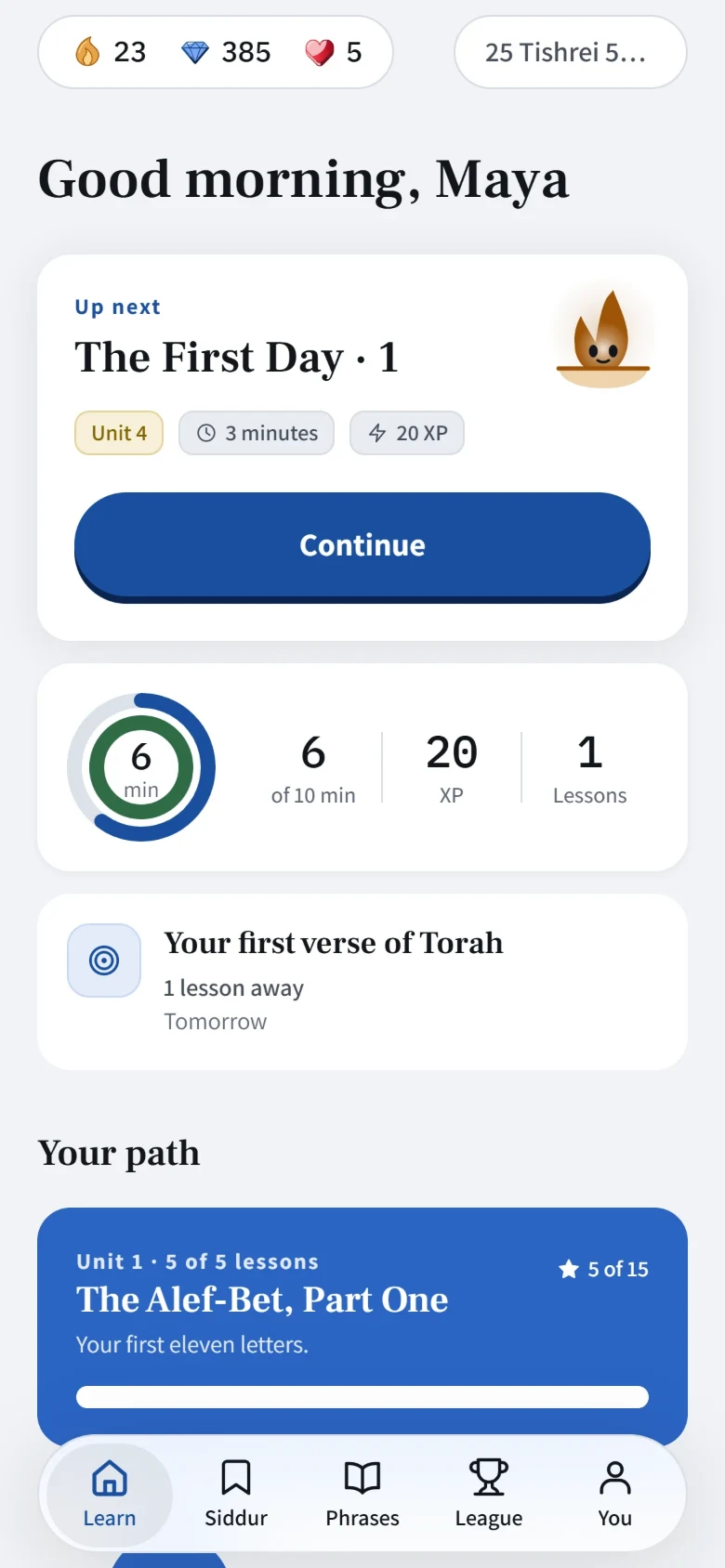 The Learn tab for someone who reads slowly.
